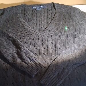 Ralph Lauren Men's Dark Gray V-Neck Sweater